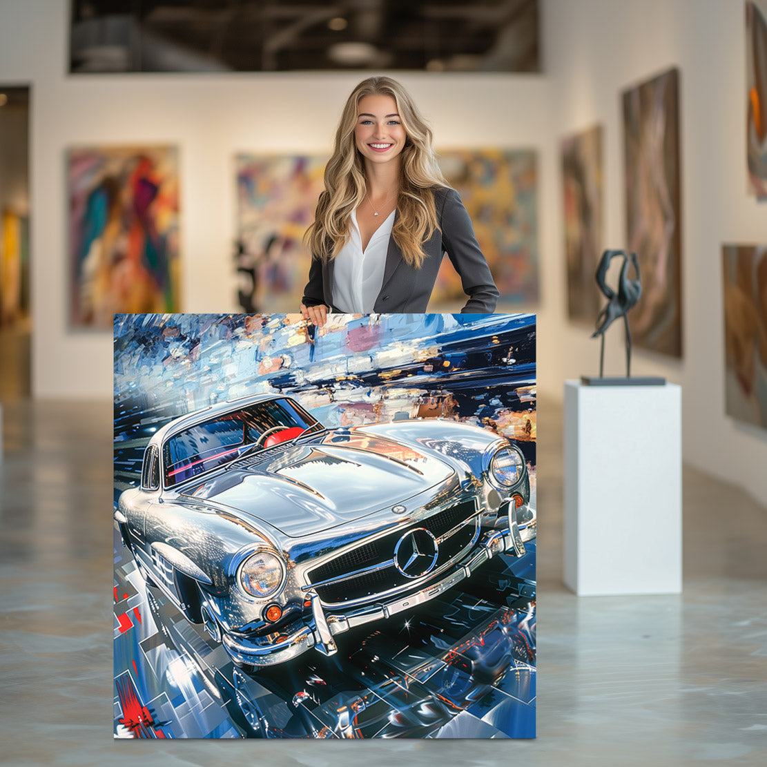 Mercedes 300SL Abstrakt Wandbild