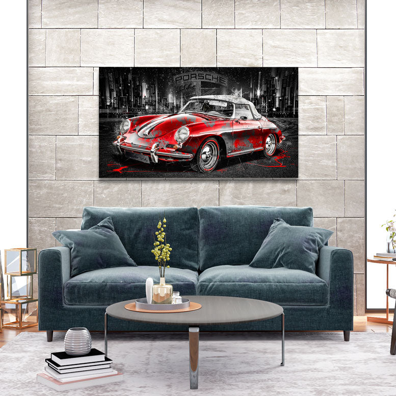 Unikat Wandbild Porsche 356 City Style - mit Produkt-Video