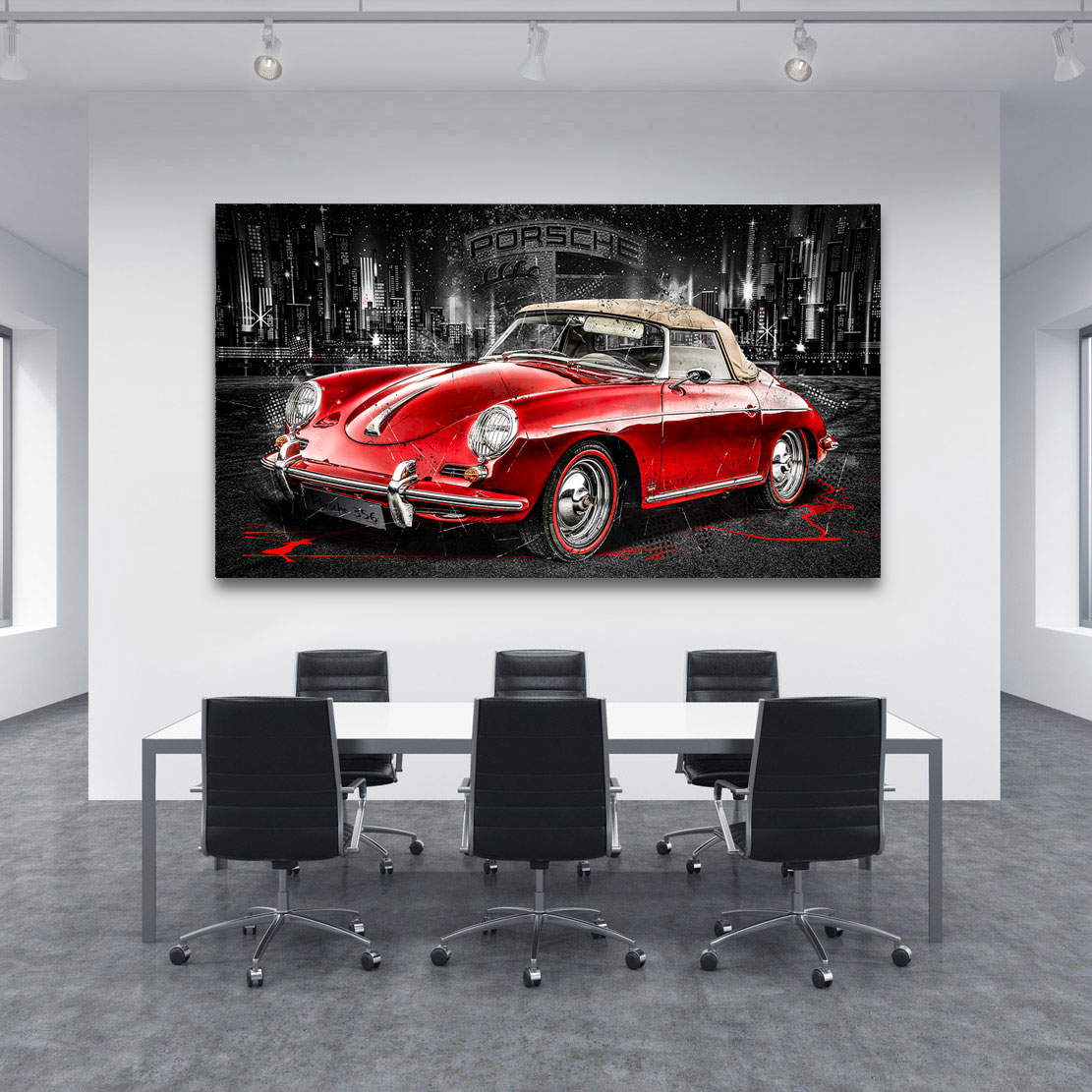 Auto Leinwandbild Porsche 356 Speedster City Style