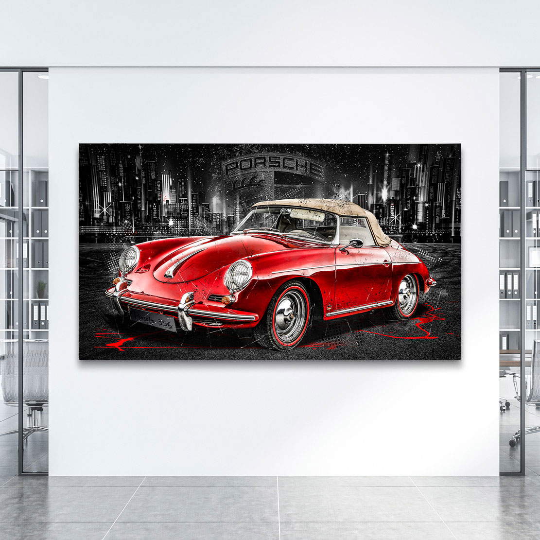 Auto Leinwandbild Porsche 356 Speedster City Style