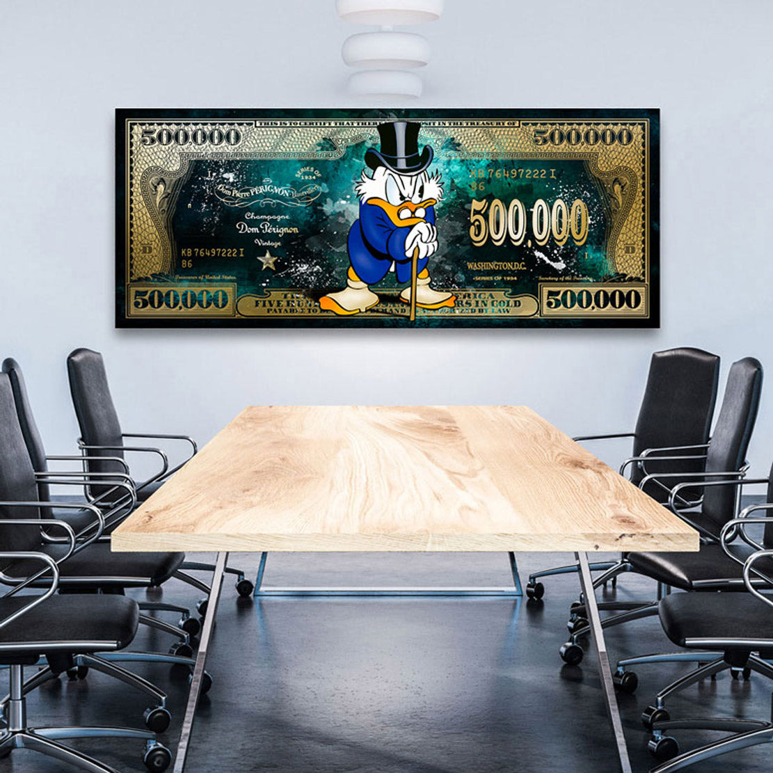 Pop Art Wandbild Dagobert Scrooge Dollar