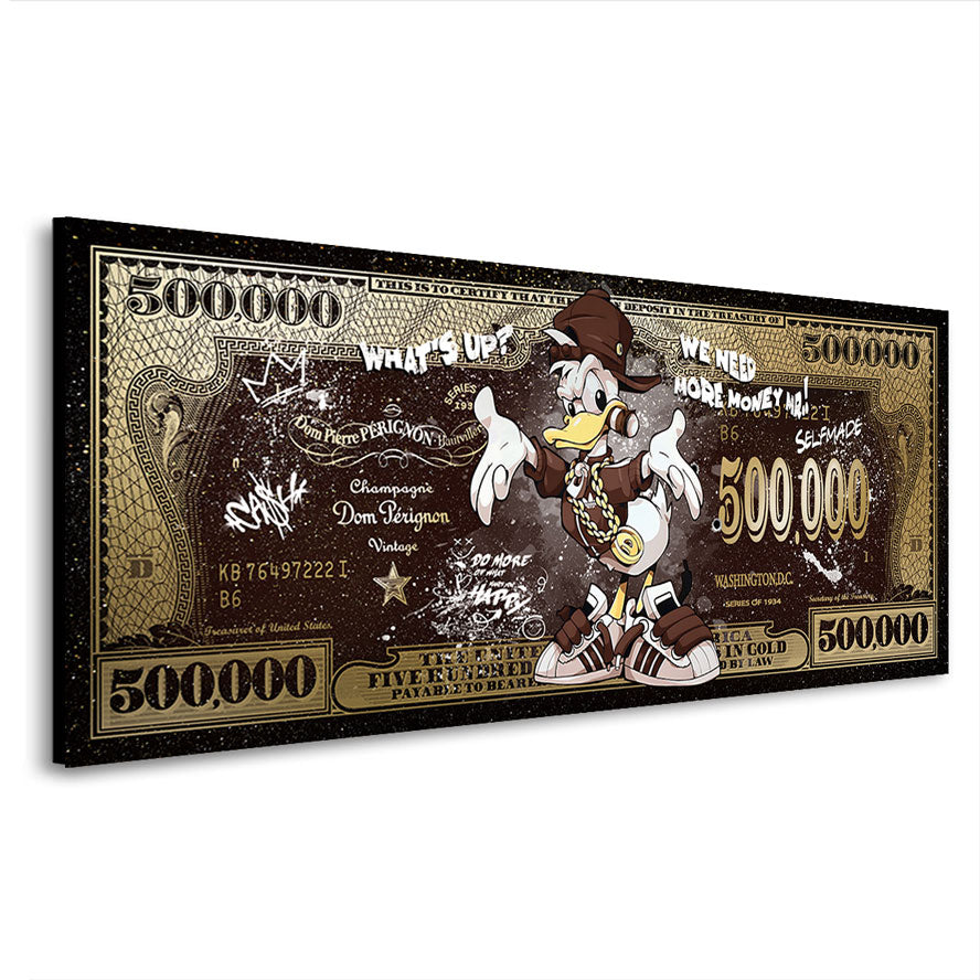 Wandbild Donald Duck Dollar Pop Art Retro Sytle