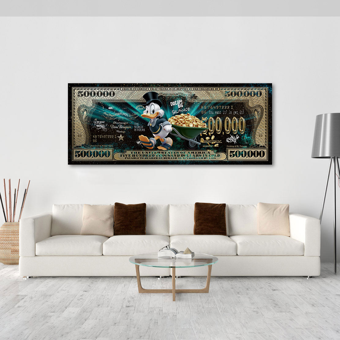 Dagobert Duck Gold Million Wandbild