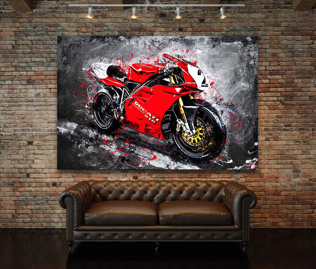 Wandbild Leinwandbild Ducati 916 Motorradbild