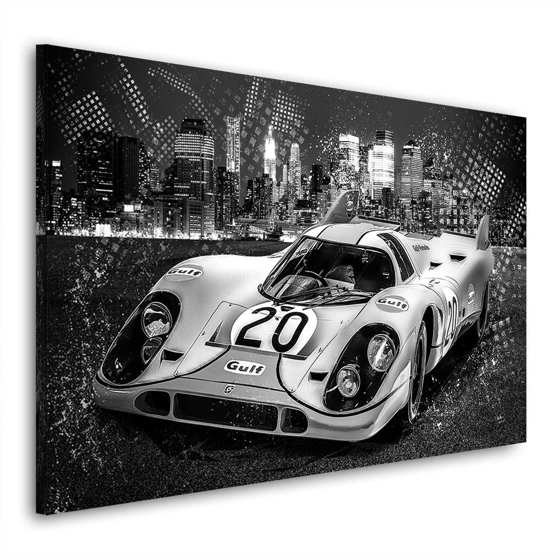 Auto Wandbild Leinwandbild Porsche 917 Black and White