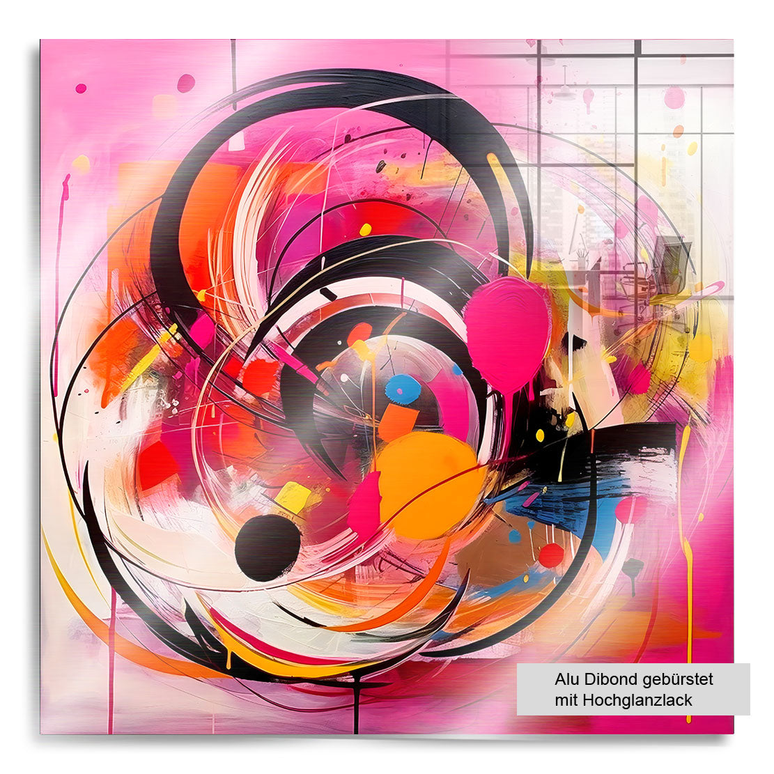 Abstraktes Wandbild Pink Wave