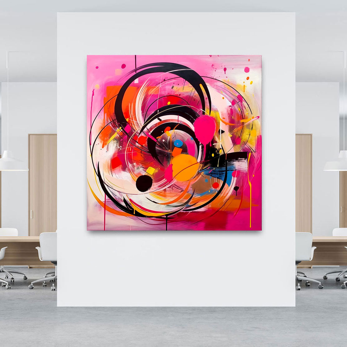 Abstraktes Wandbild Pink Wave