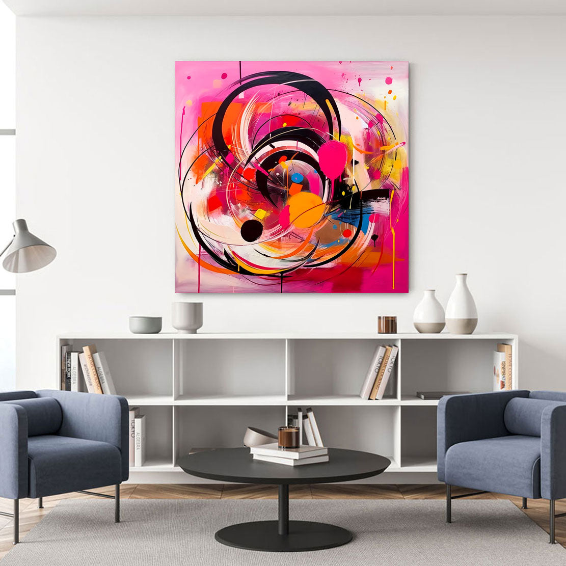 Abstraktes Wandbild Pink Wave