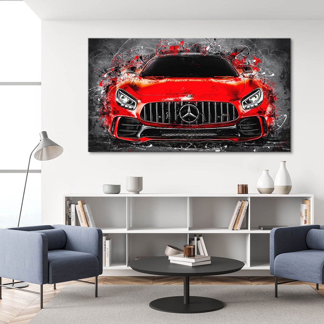 Auto Leinwandbild Mercedes AMG GT Red