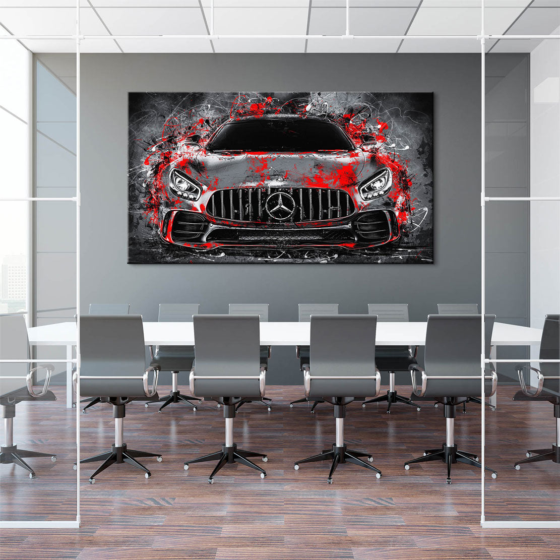 Auto Leinwandbild Mercedes AMG GT Abstrakt Style