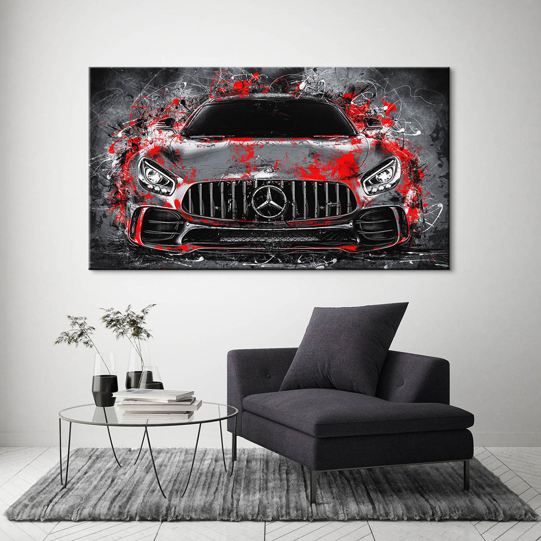 Auto Leinwandbild Mercedes AMG GT Abstrakt Style