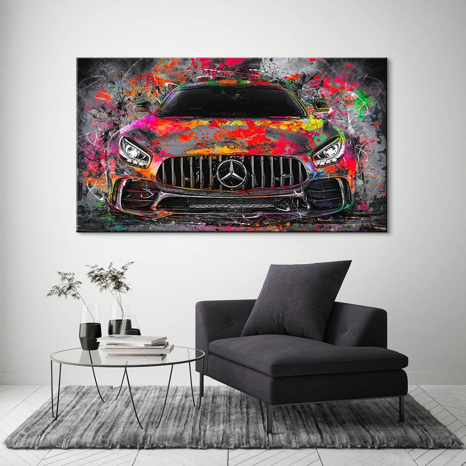 Auto Leinwandbild Mercedes AMG GT Pop Art