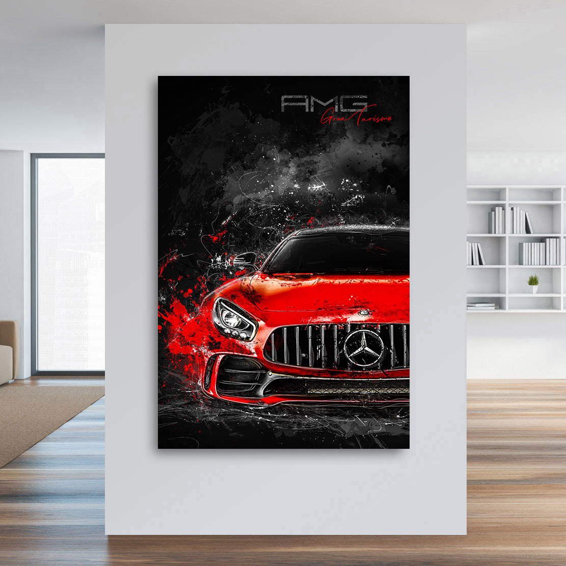 Auto Leinwandbild Mercedes AMG GT Red Style