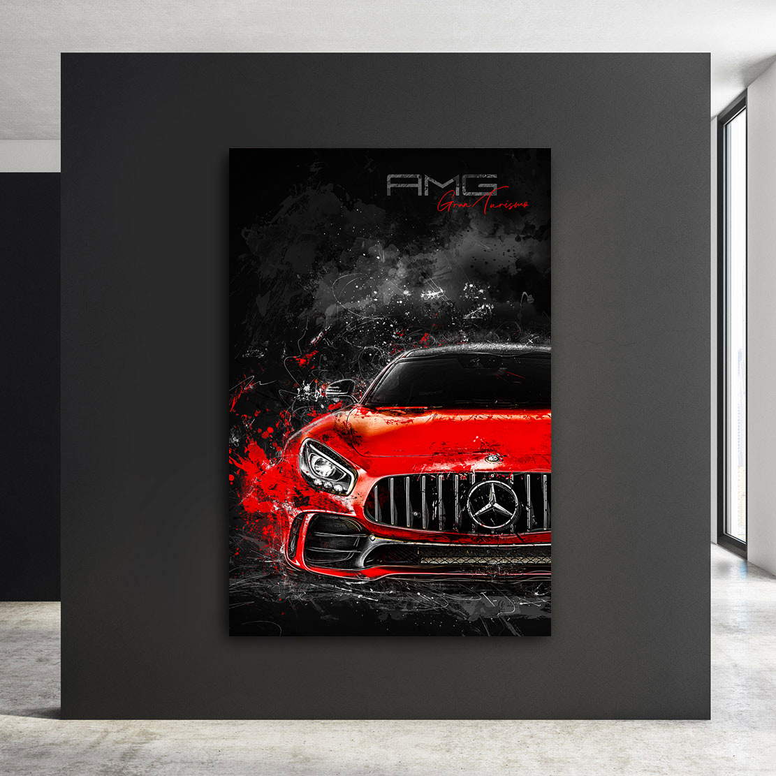 Auto Leinwandbild Mercedes AMG GT Red Style