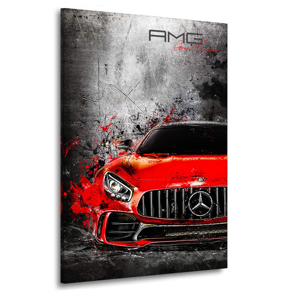 Auto Leinwandbild Mercedes AMG GT Red Modern