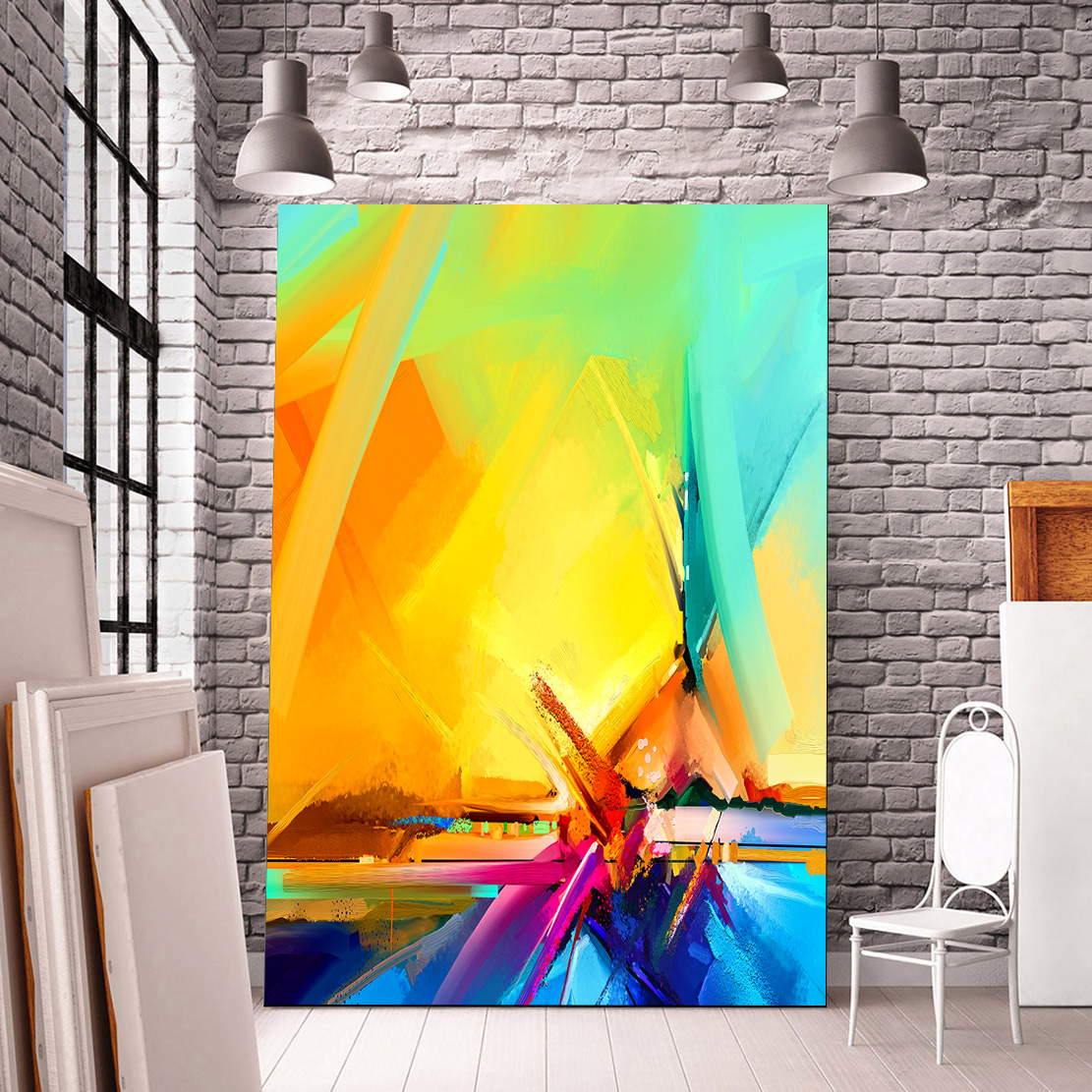Wandbild Leinwandbild Abstrakt Yellow Style