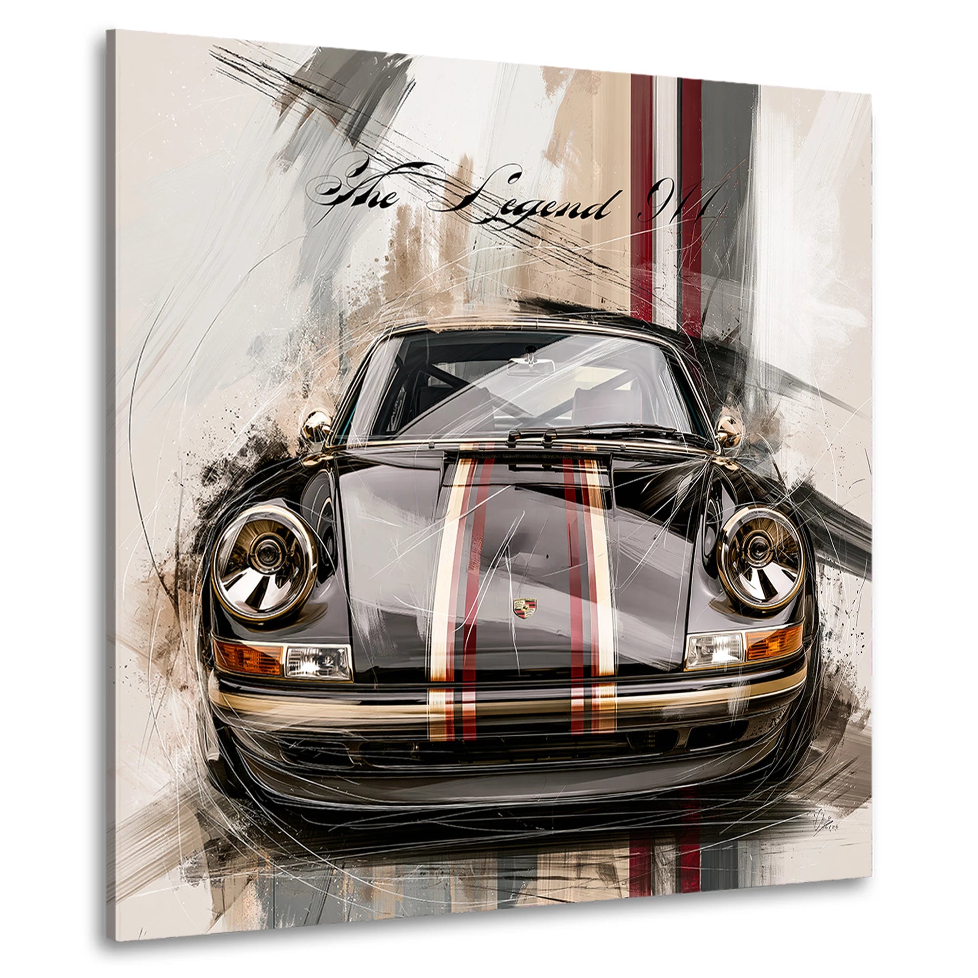 Porsche Blackline Wandbild