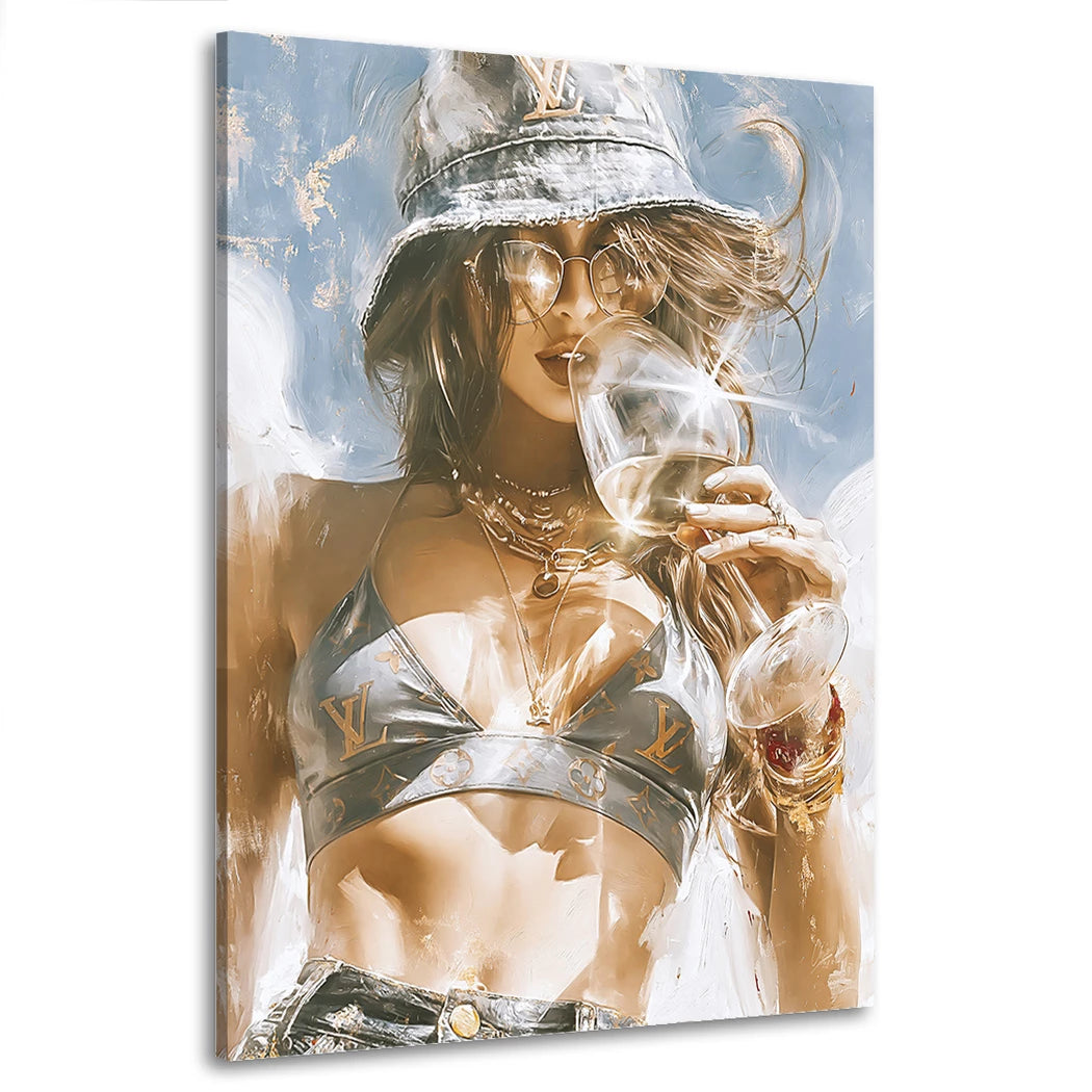 Champagner Muse Wandbild