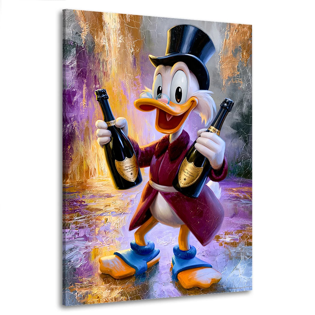 Dagobert Duck Champagnerlaune Wandbild