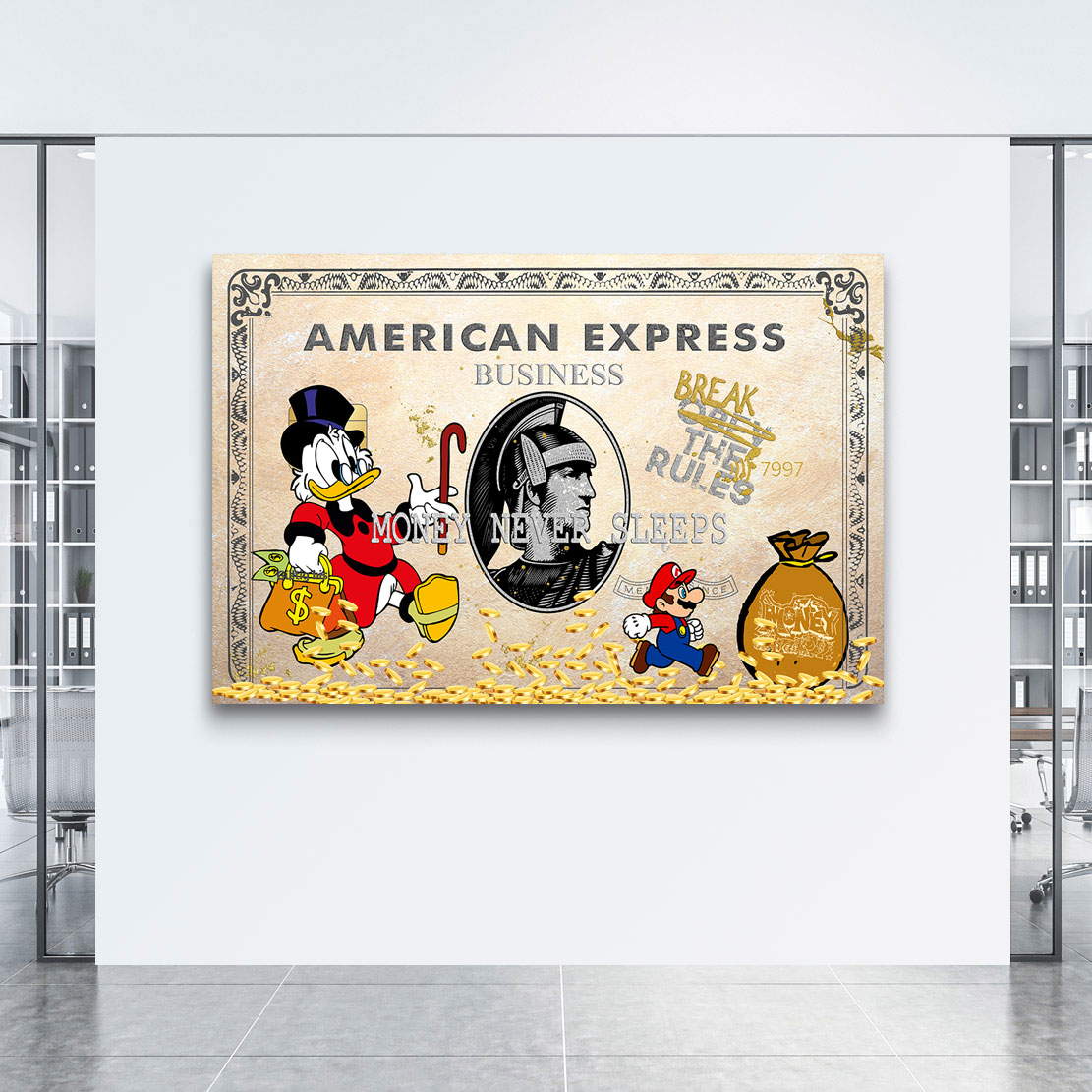 Leinwandbild Dagobert Amex Retro Pop Art Style
