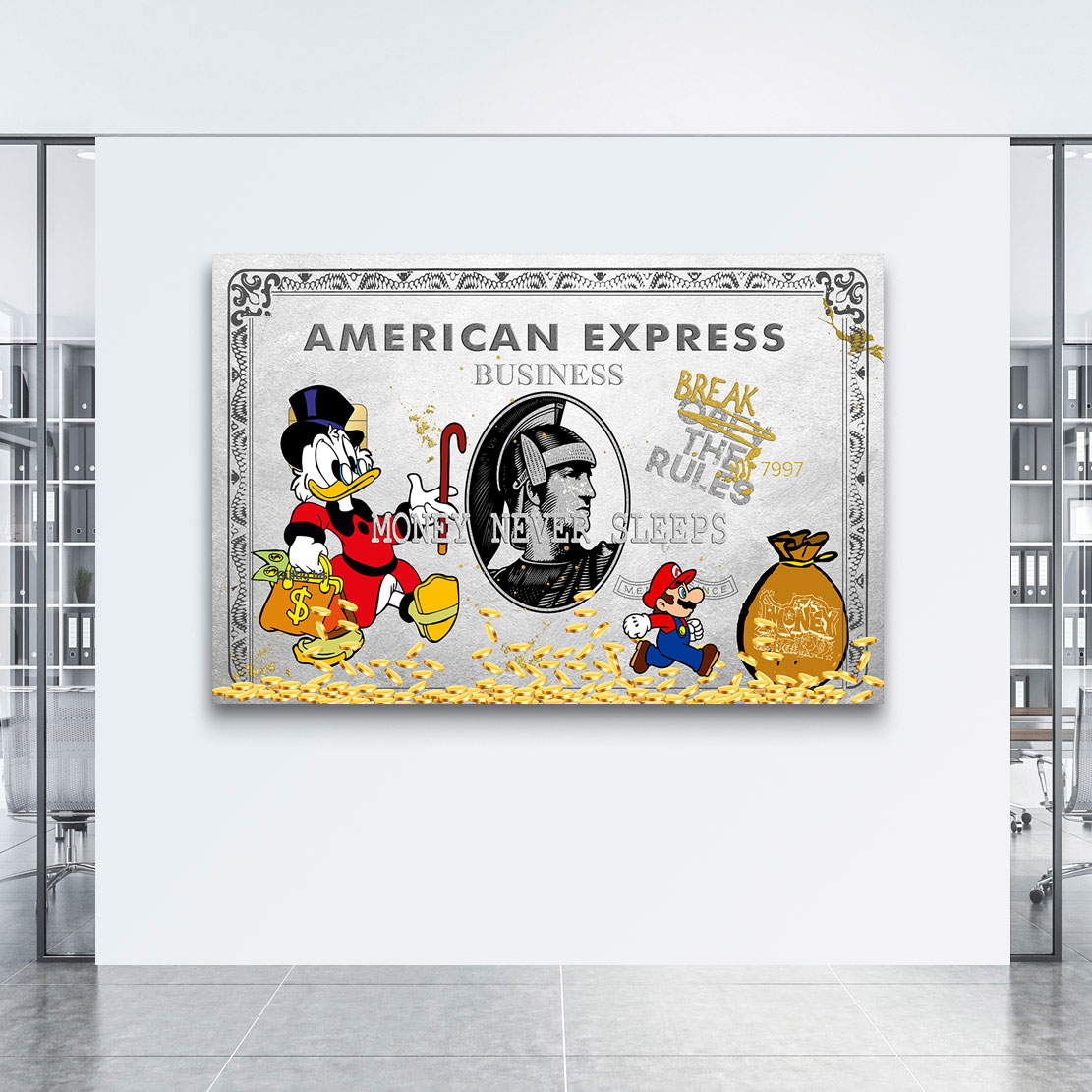 Leinwandbild Dagobert Amex Silver Pop Art Style