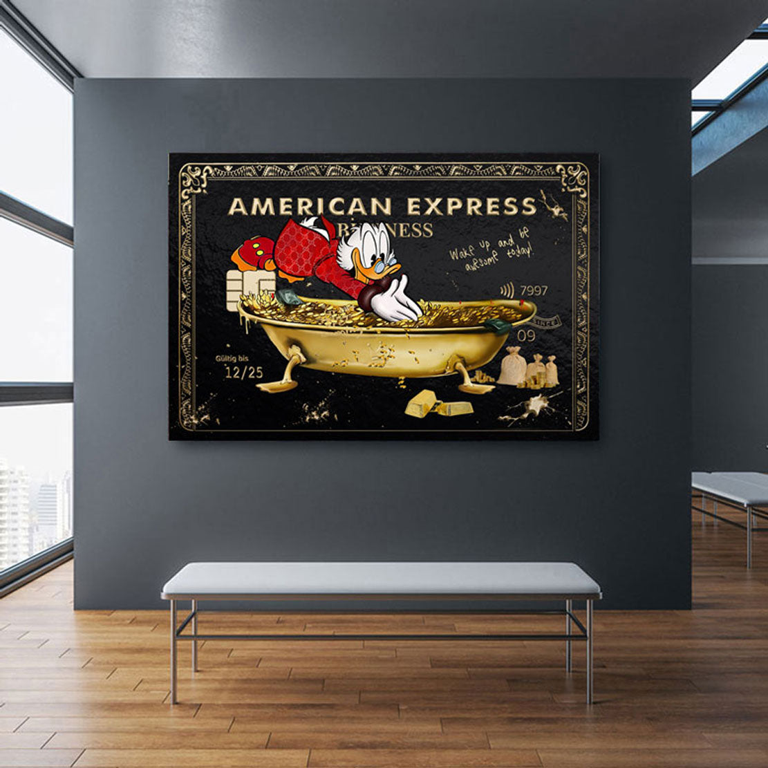 Wandbild Dagobert Amex Badewanne Edition