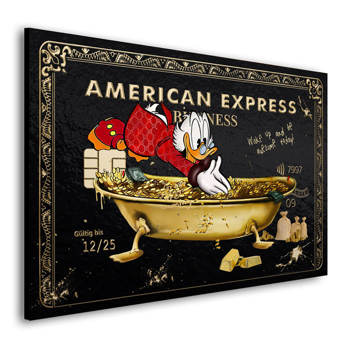 Wandbild Dagobert Amex Badewanne Edition