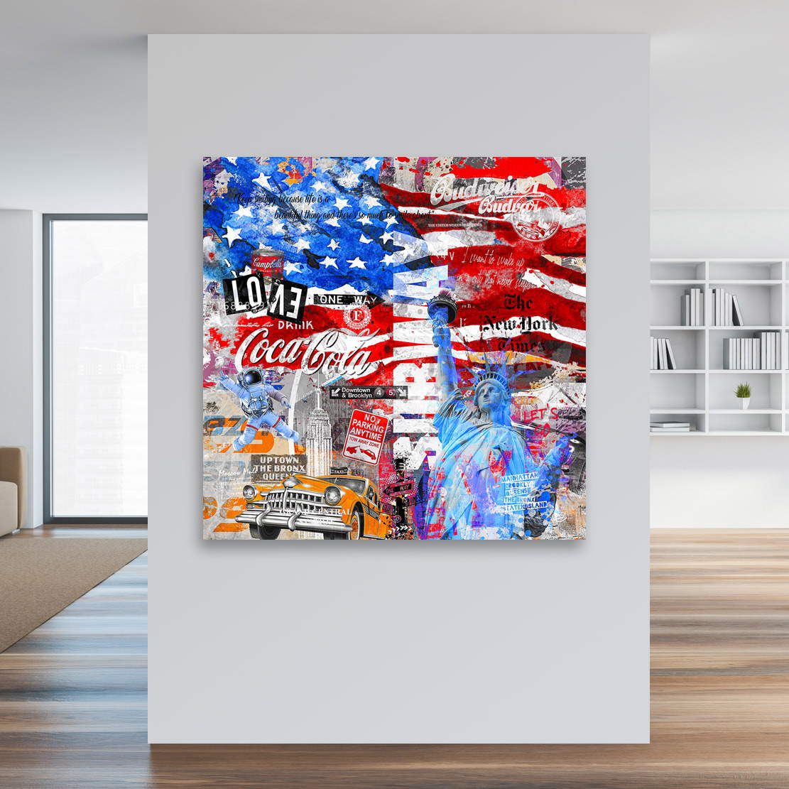 Wandbild Leinwandbild Amerika Love Pop Art
