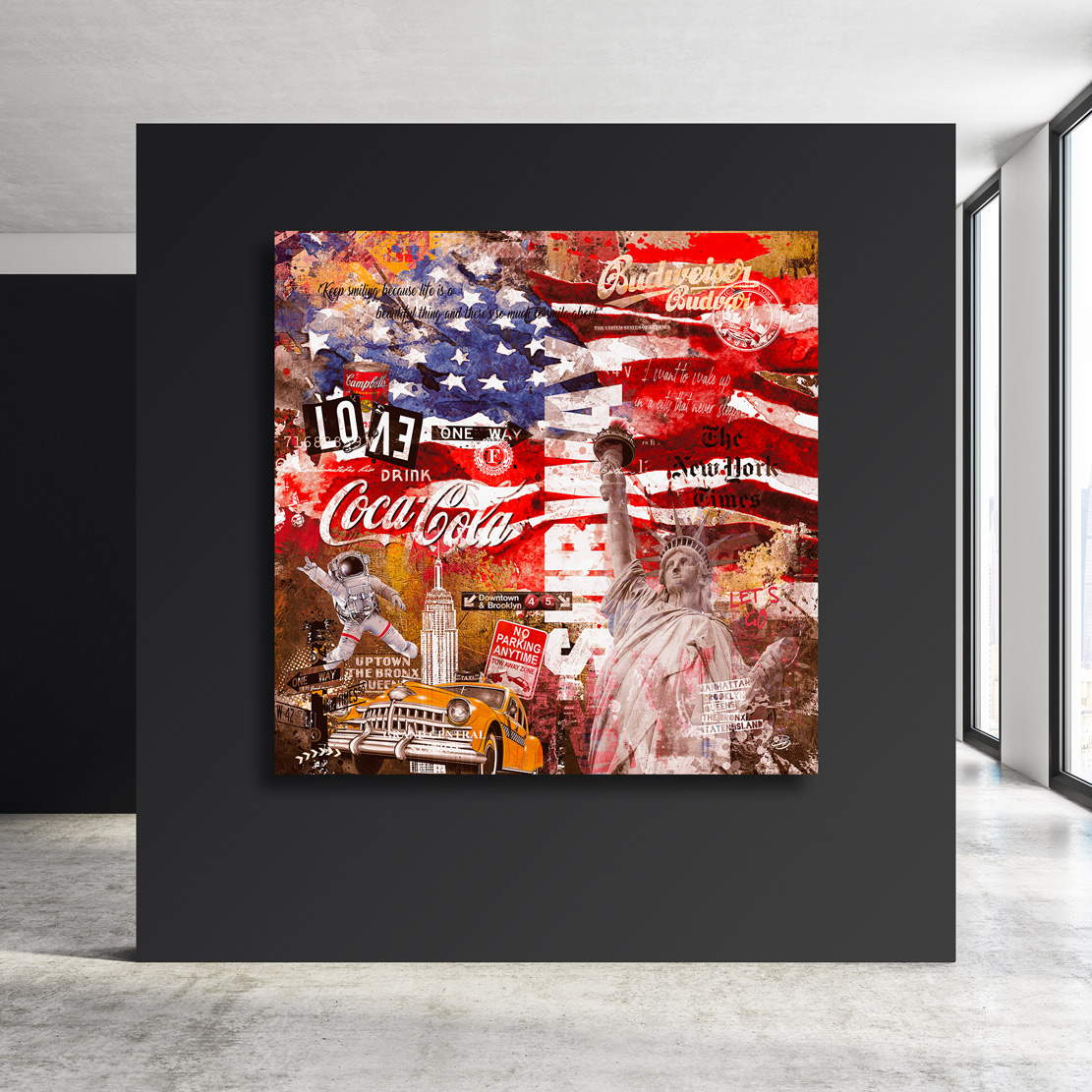 Wandbild Leinwandbild Amerika Pop Art Retro
