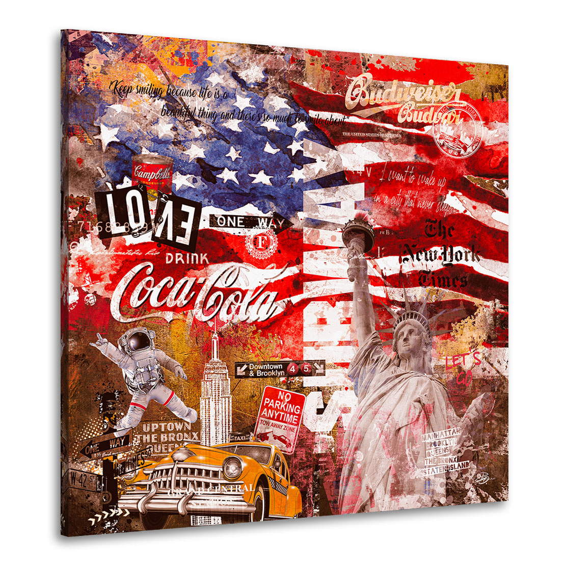 Wandbild Leinwandbild Amerika Pop Art Retro