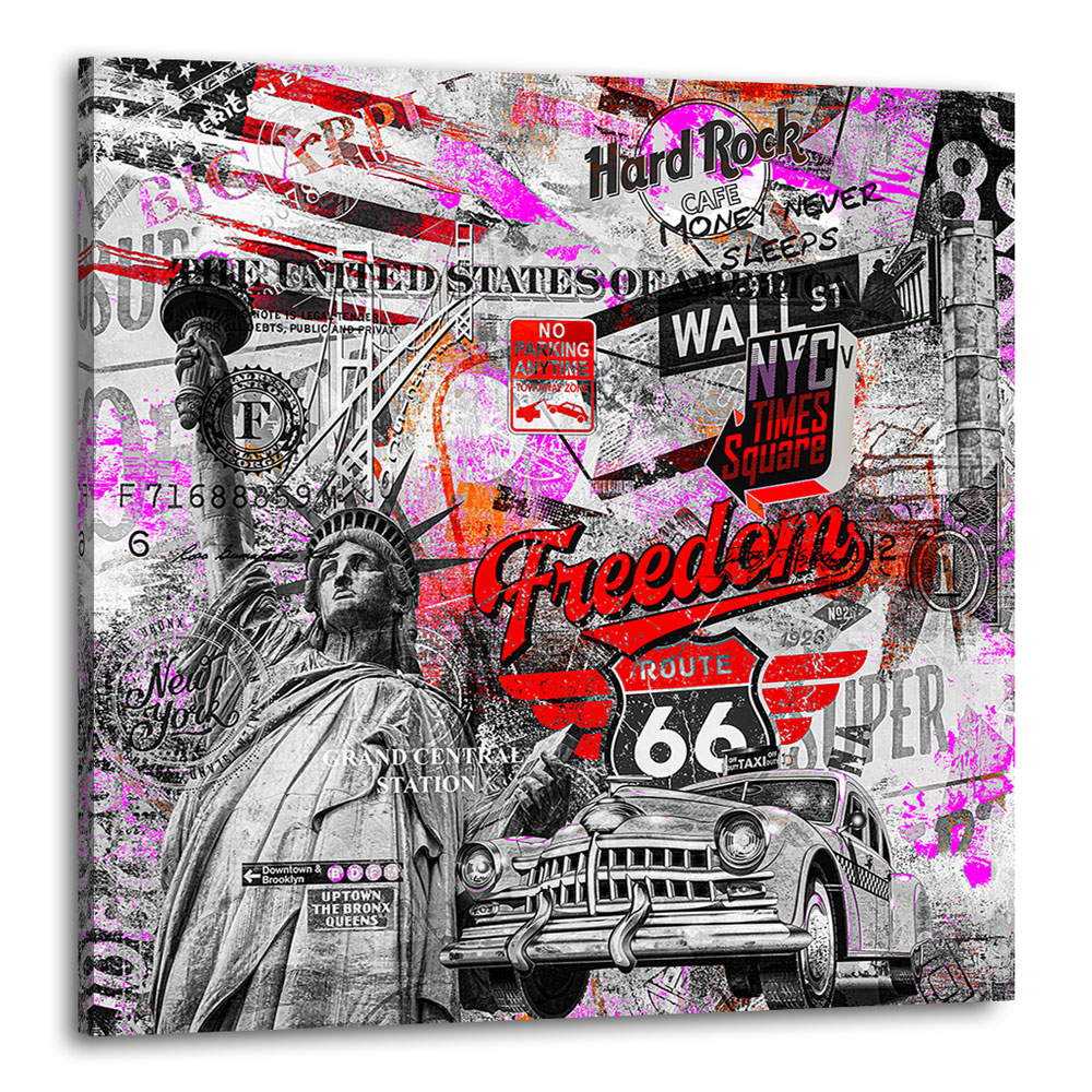Wandbild Leinwandbild New York Pop Art Grey Style