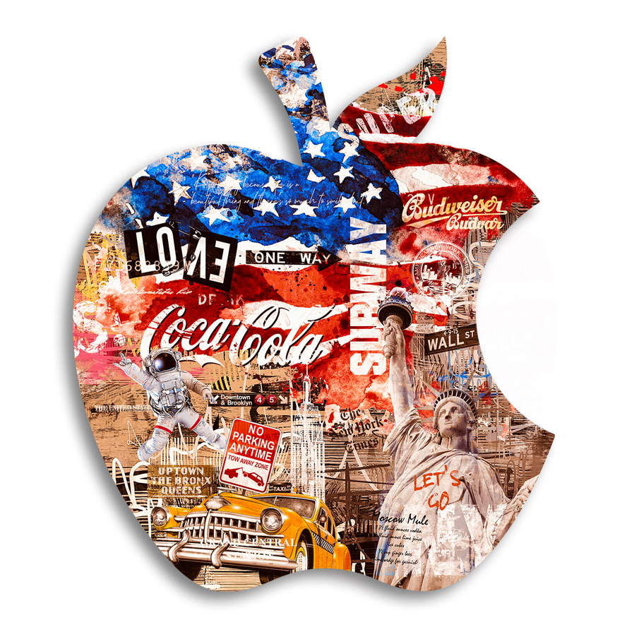 Wandbild Big Apple New York Vintage Pop Art