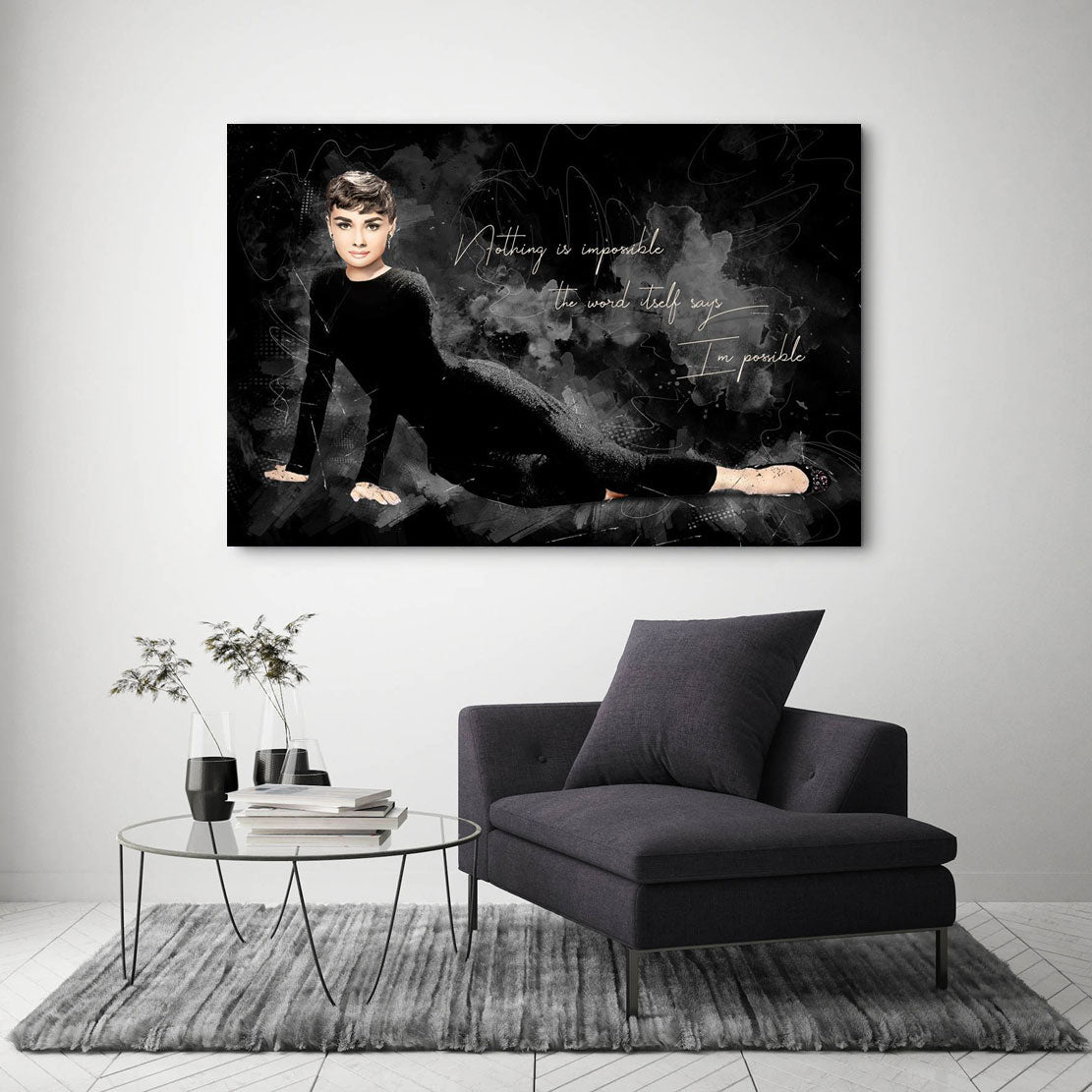 Wandbild Leinwandbild Audrey Hepburn Zitate