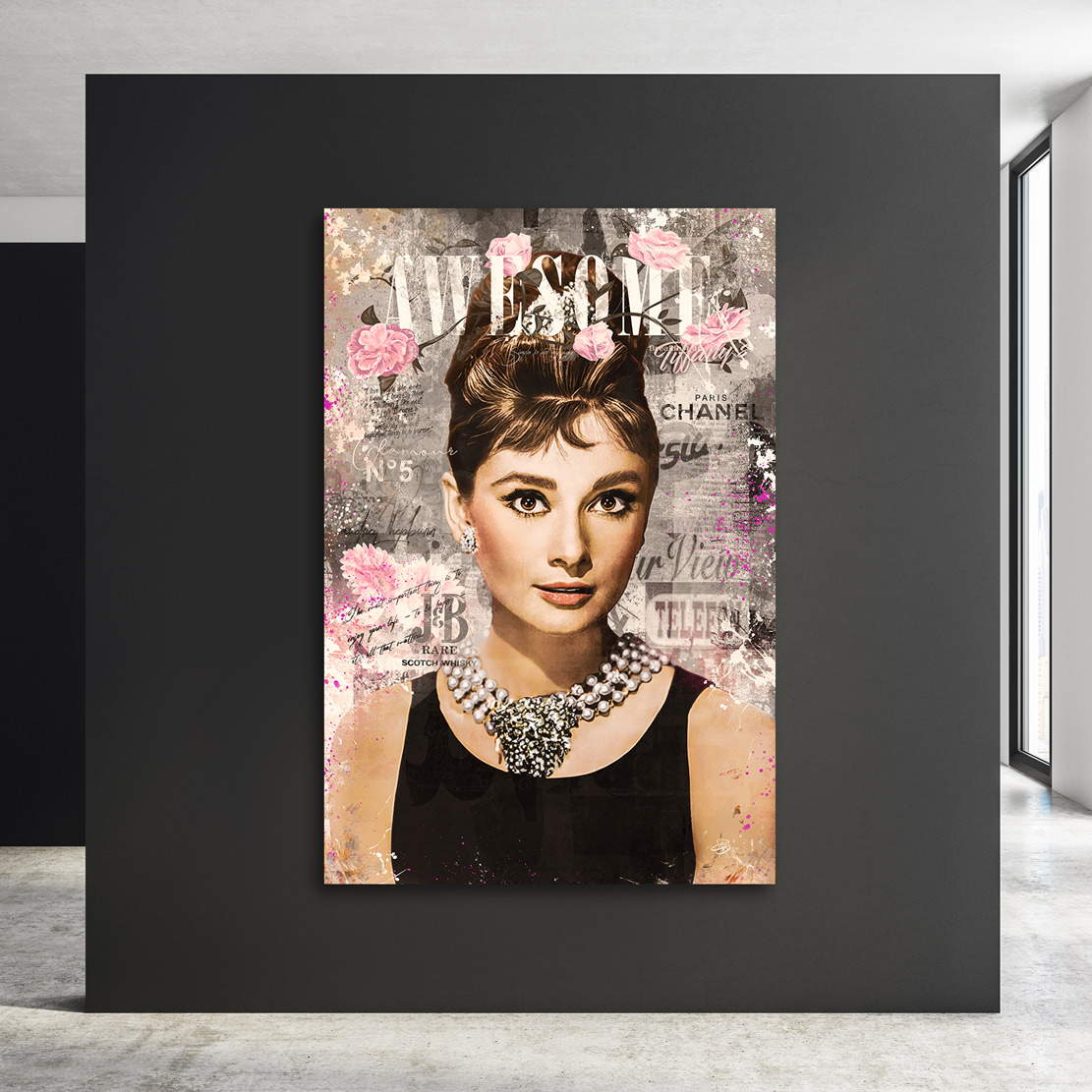 Wandbild Leinwandbild Audrey Hepburn Awesome