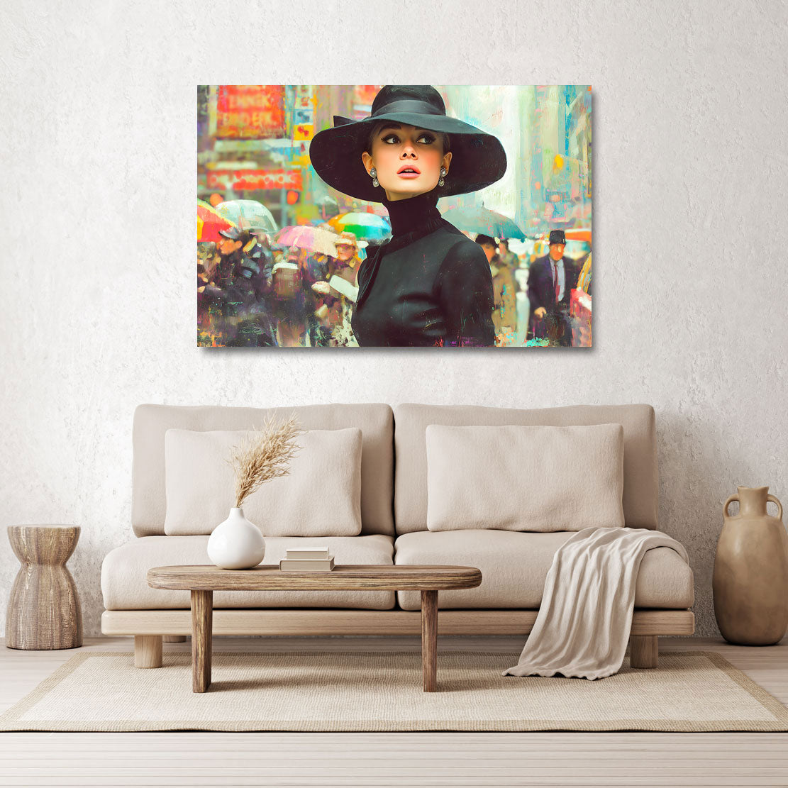 Audrey Hepburn in New York Wandbild
