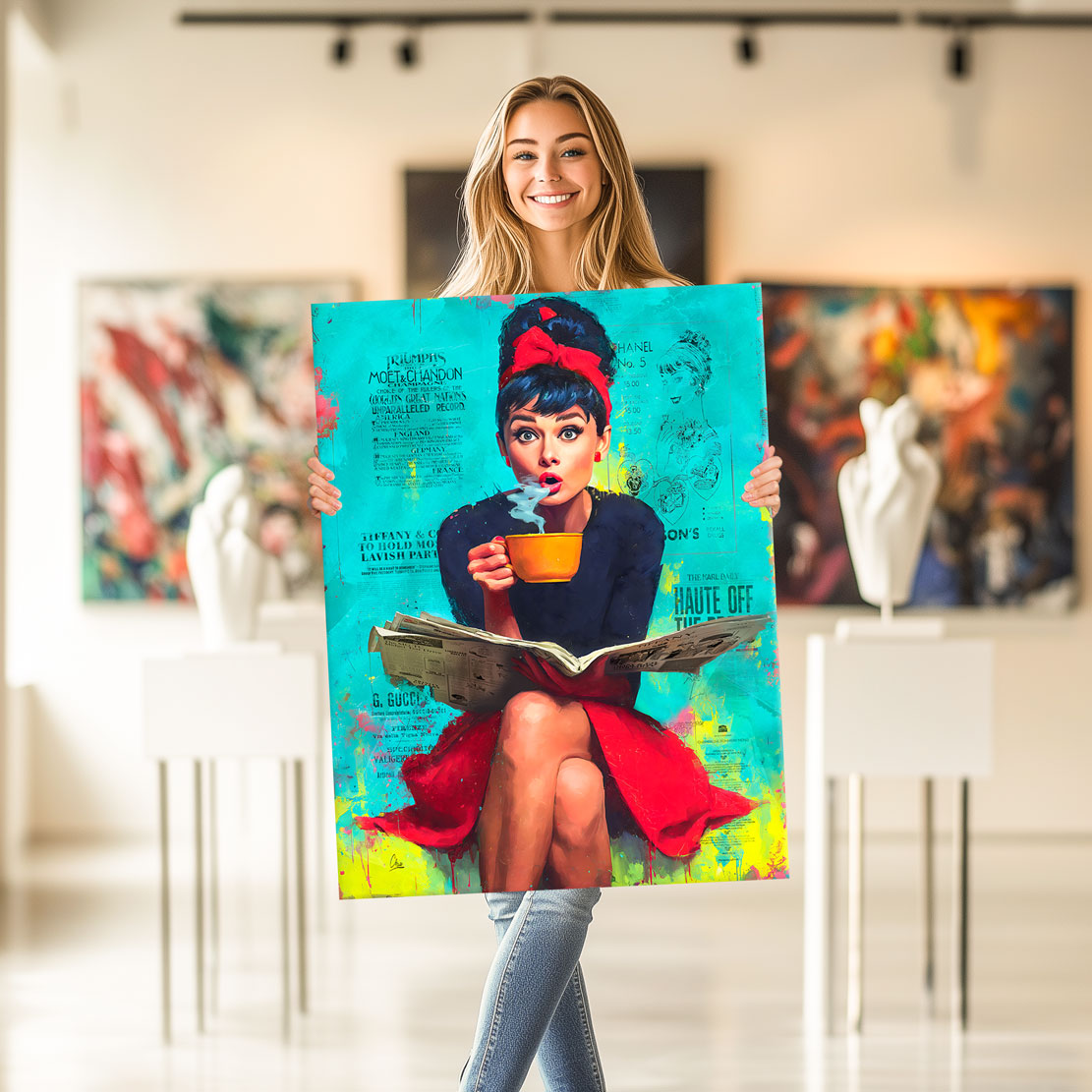 Audrey Newspaper Pop Art Wandbild