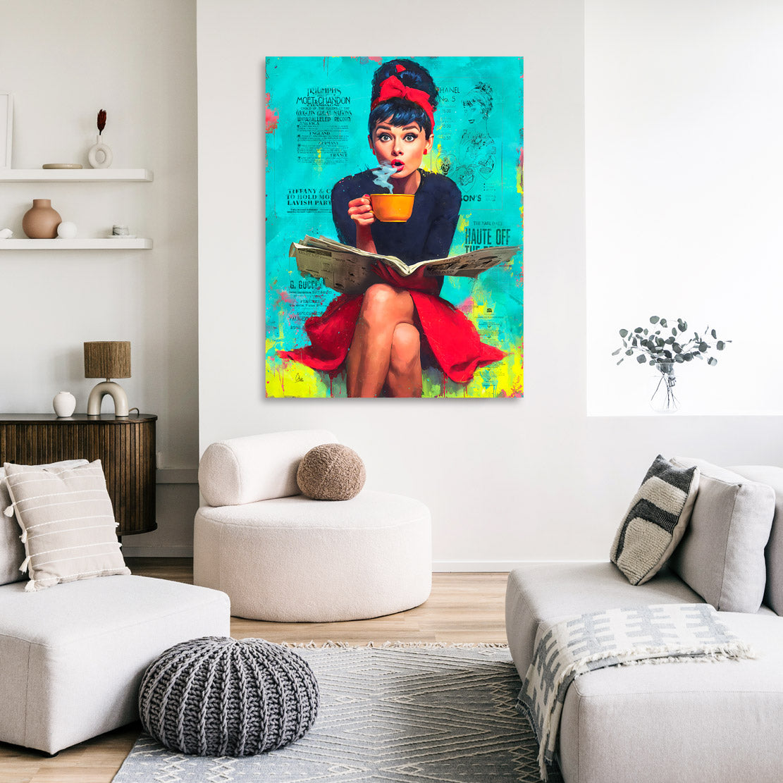 Audrey Newspaper Pop Art Wandbild