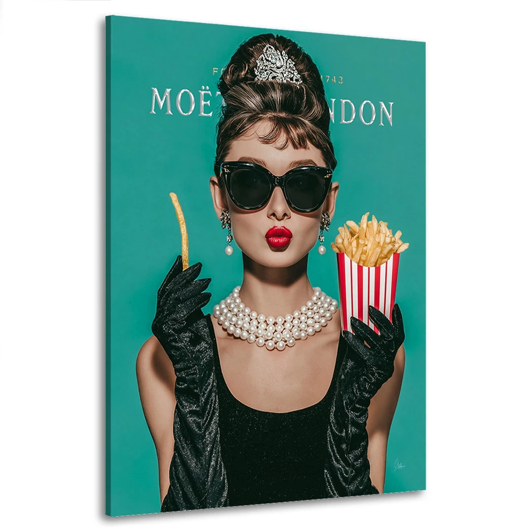 Audrey Pommes Chic Wandbild