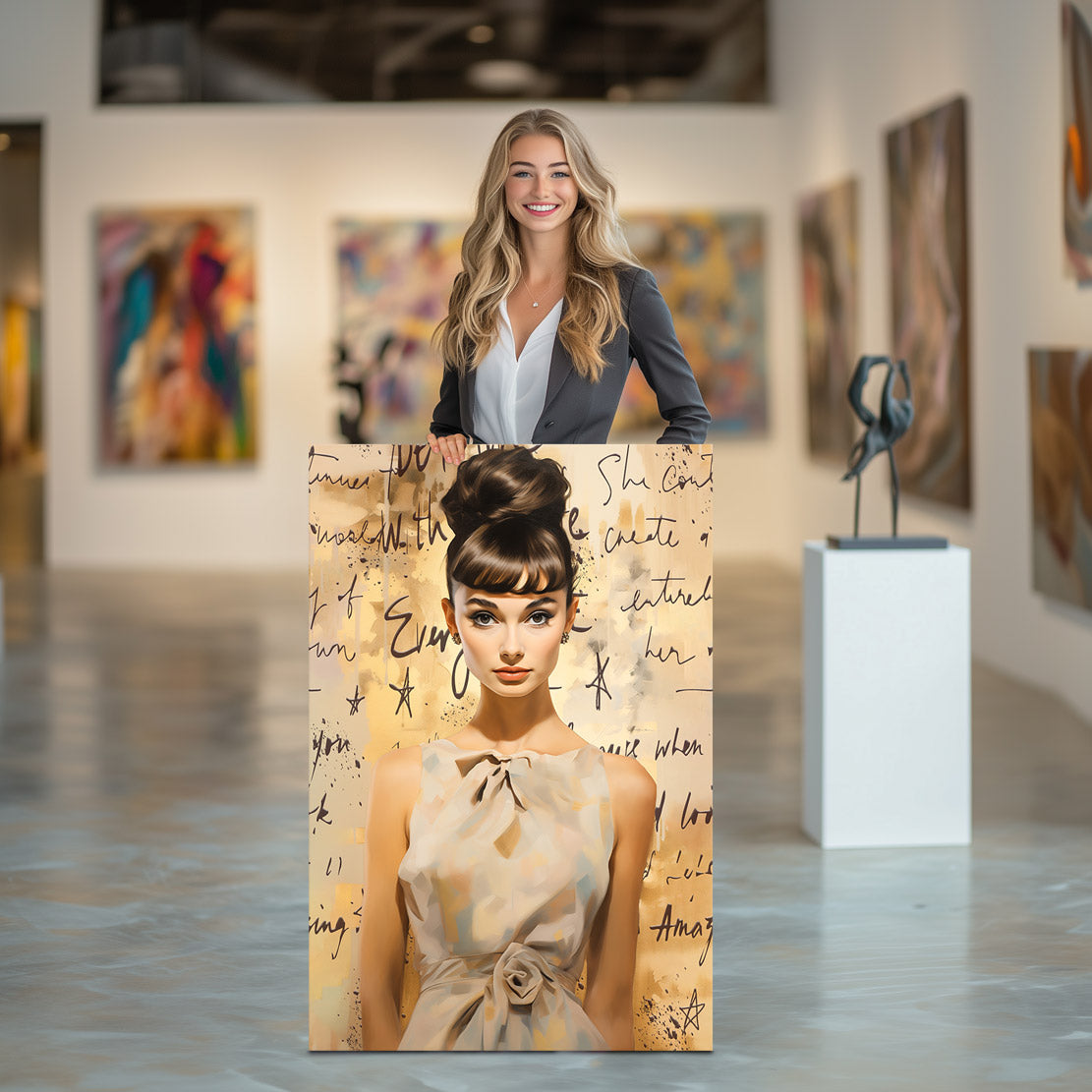 Audrey Hepburn Boho Style Wandbild