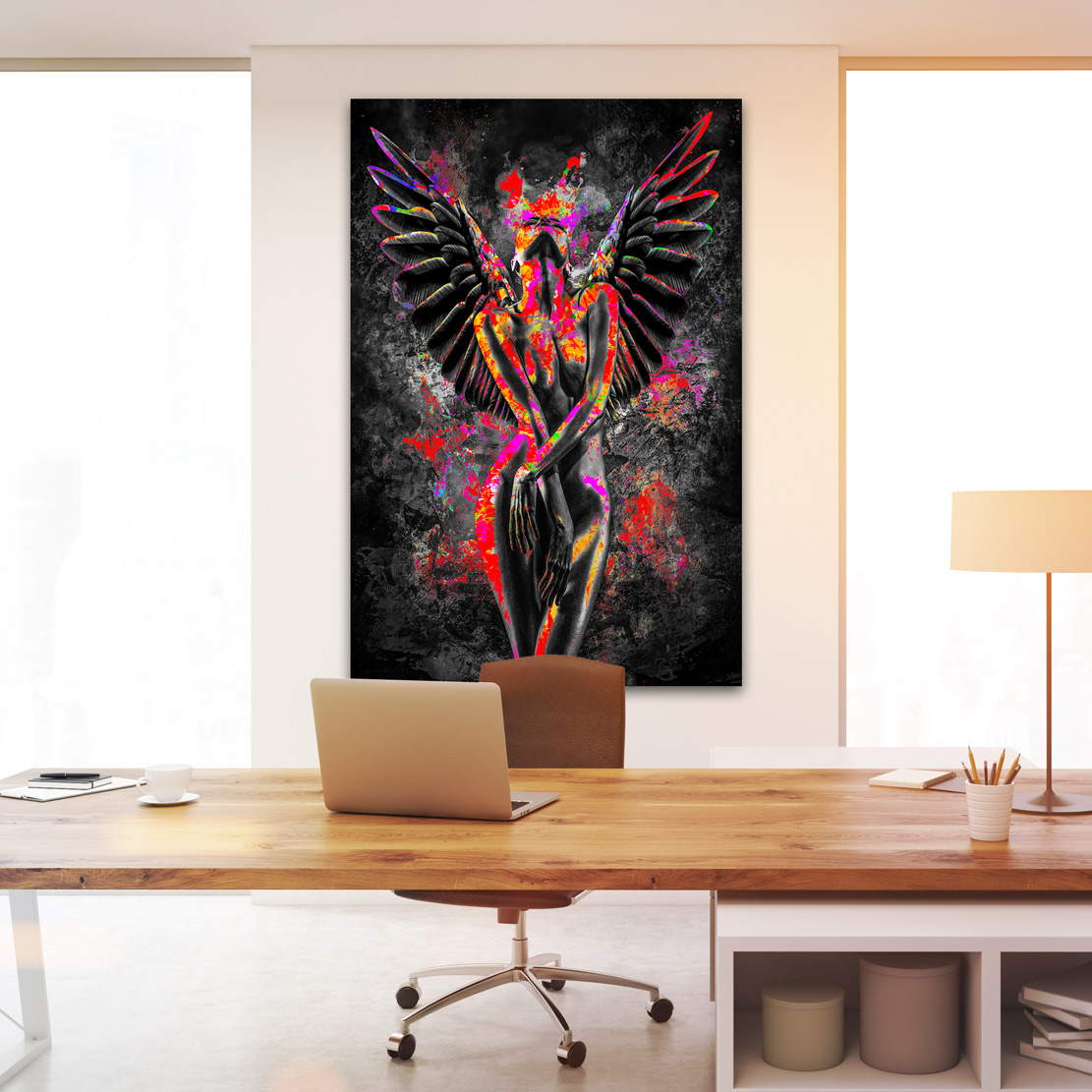 Wandbild Leinwandbild sensual Angel Pop Art Stil