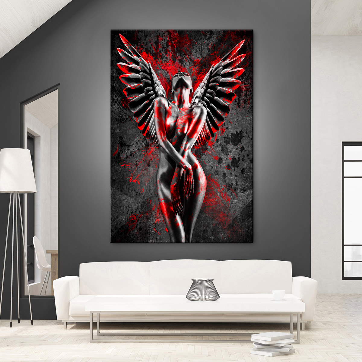 Leinwandbild Sensual Angel Red Style Abstrakt