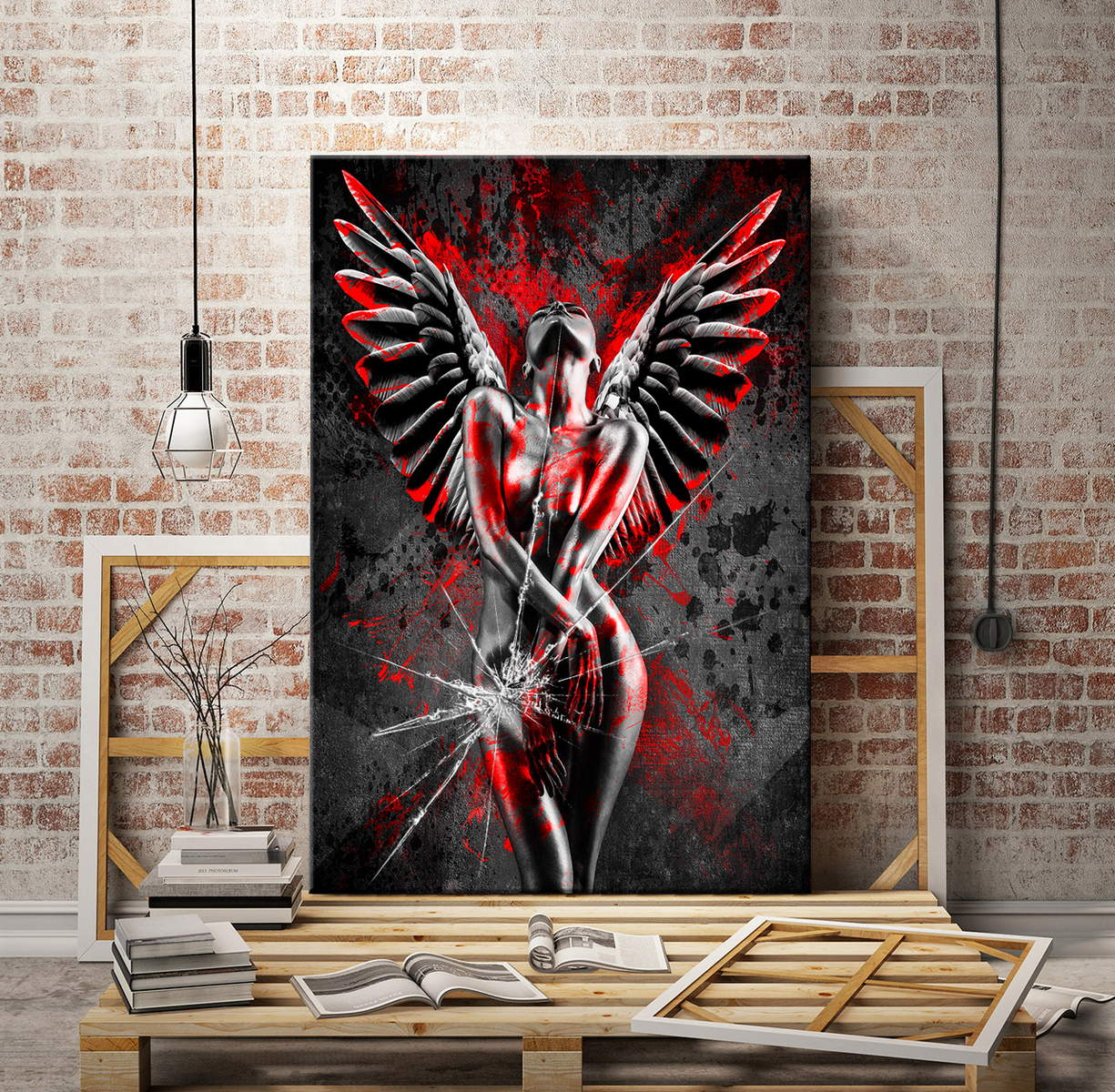Leinwandbild Sensual Angel Broken Glass Abstrakt