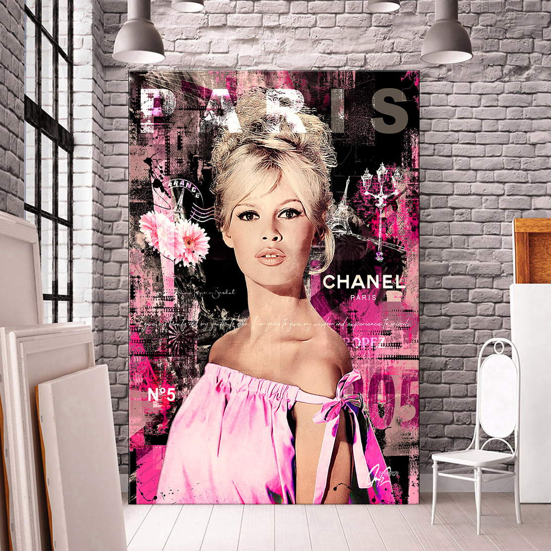 Wandbild Brigitte Bardot Pink Style