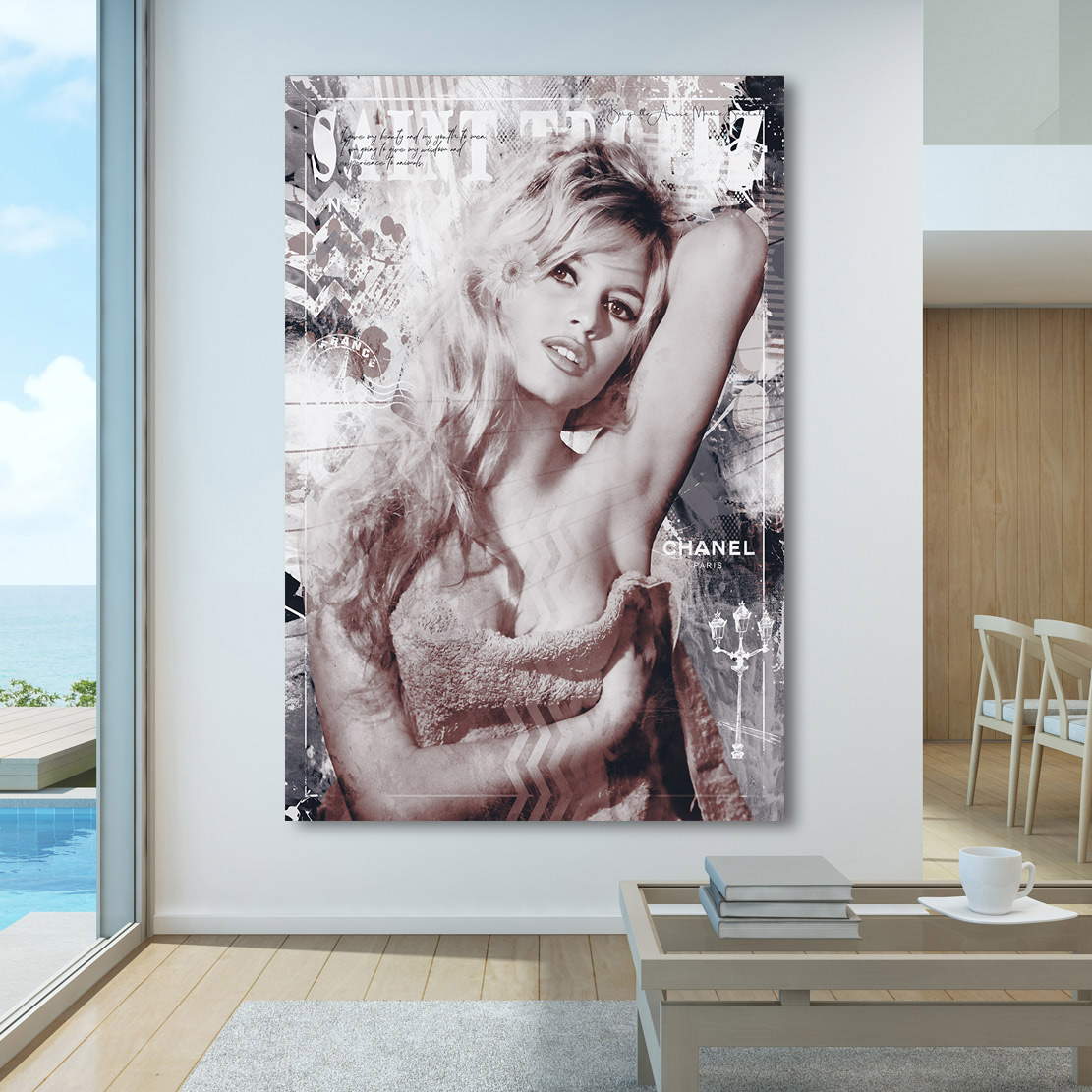 Wandbild Brigitte Bardot St. Tropez Retro