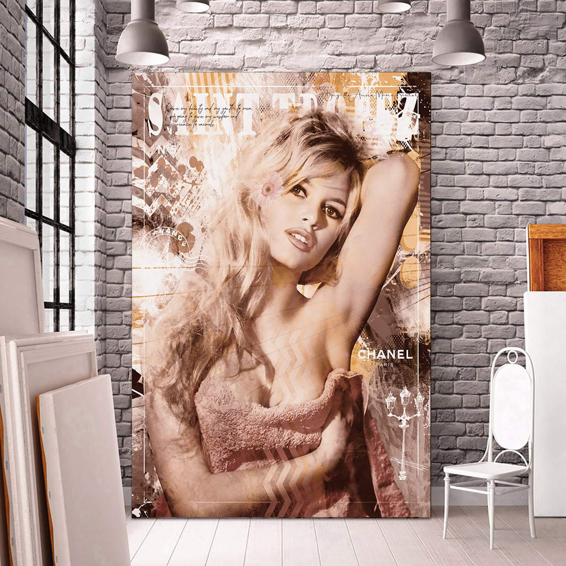Wandbild Brigitte Bardot St. Tropez Vintage