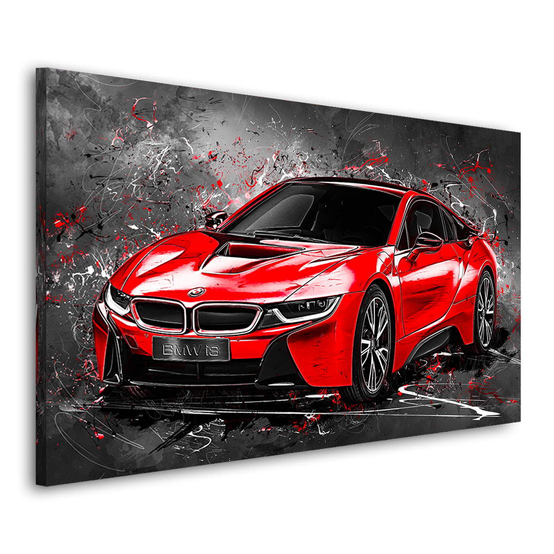 Auto Leinwandbild BMW i8 Red Style