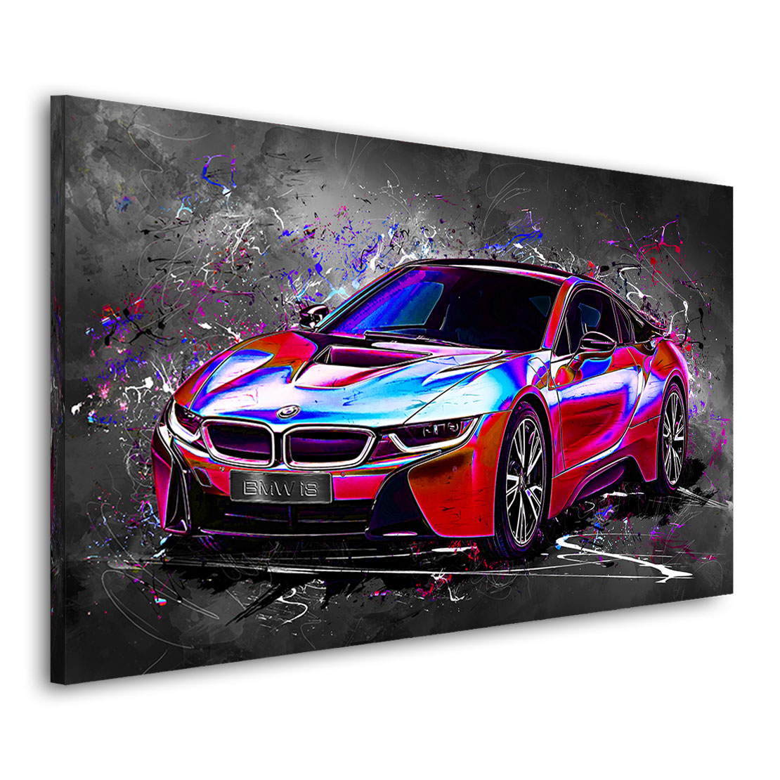 Auto Leinwandbild BMW i8 Pop Art