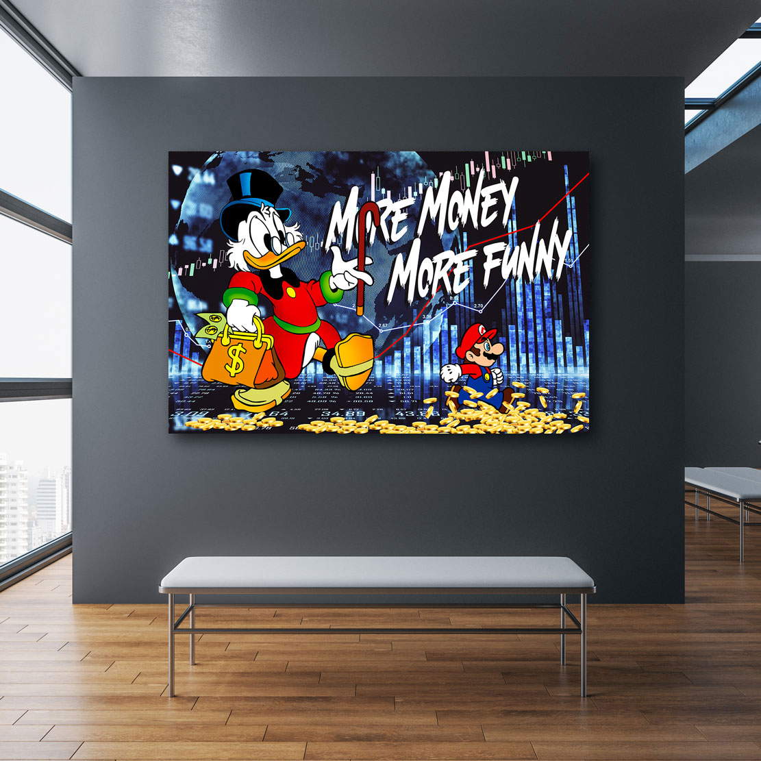 Leinwandbild Wallstreet Duck Pop Art Style Motivationsbild