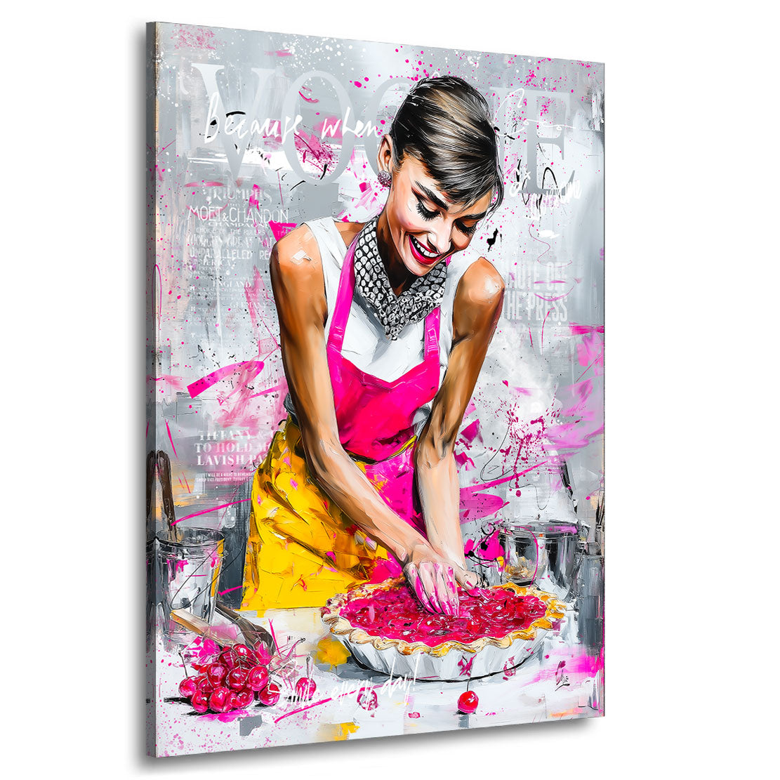 Audrey Hepburn Cherry Vogue Wandbild