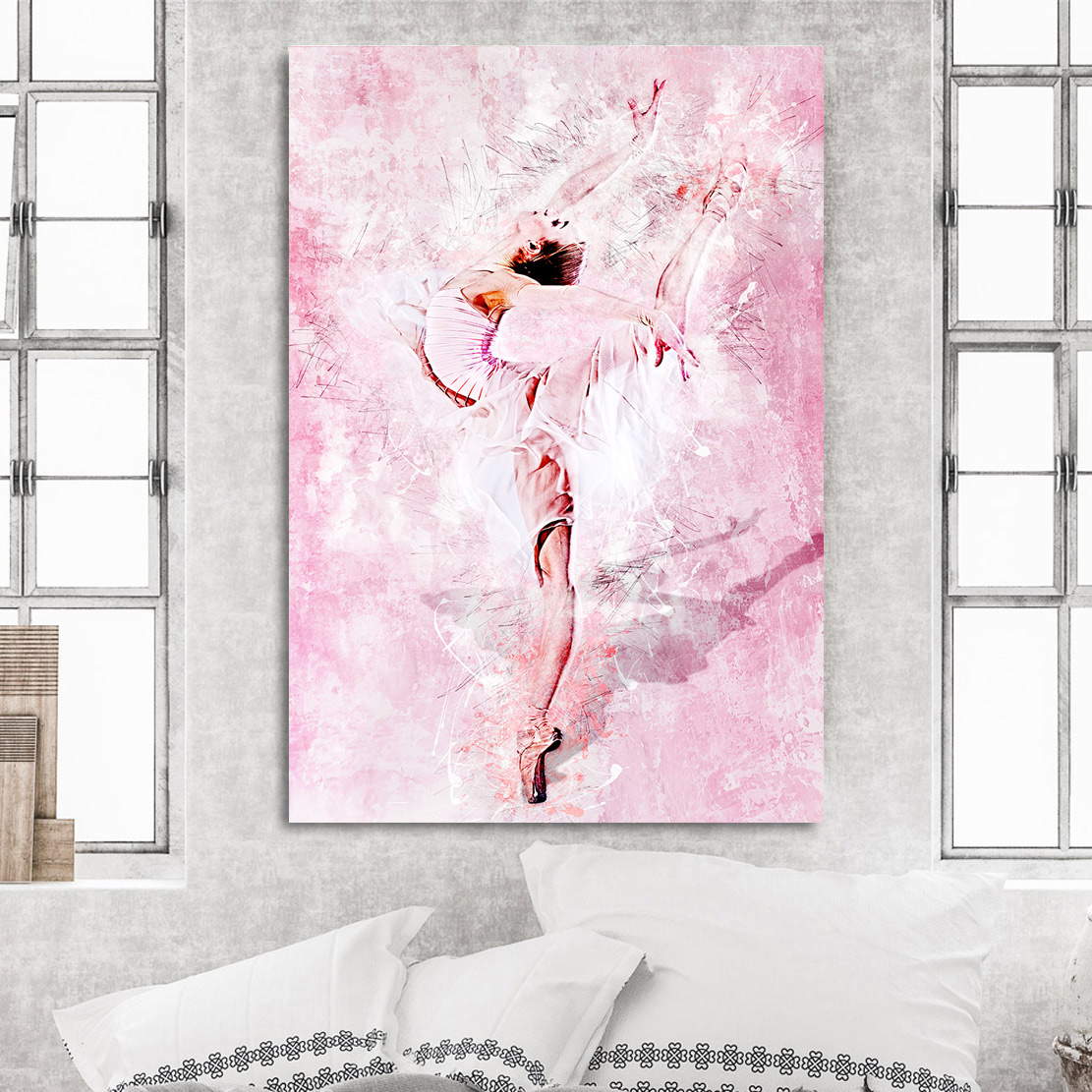 Wandbild Leinwandbild Ballerina Pink Style